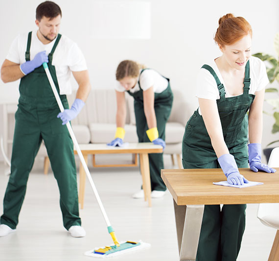 Commercial cleaning crew